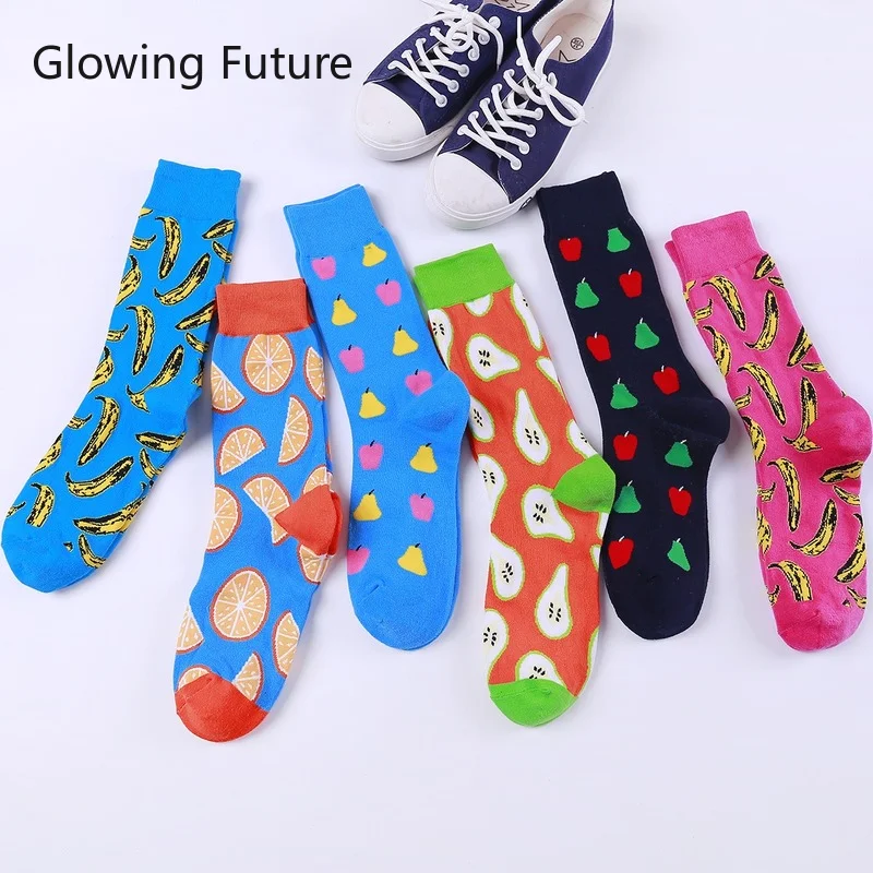 

Fashion Cute Fruit Unisex Socks Novelty Kawaii Cotton Casual Men Women Sokken Trendy Breathable Sweat Sports Multicolor Tube Sox