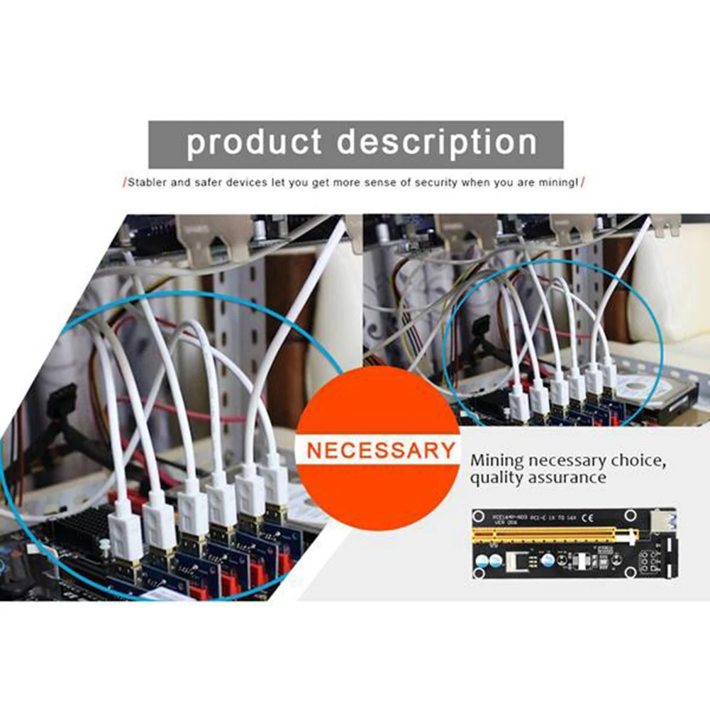 Райзер-карта VER006 PCI-E расширитель 1X до 16X 15 контактов SATA 100 см 60 USB 3 0 |