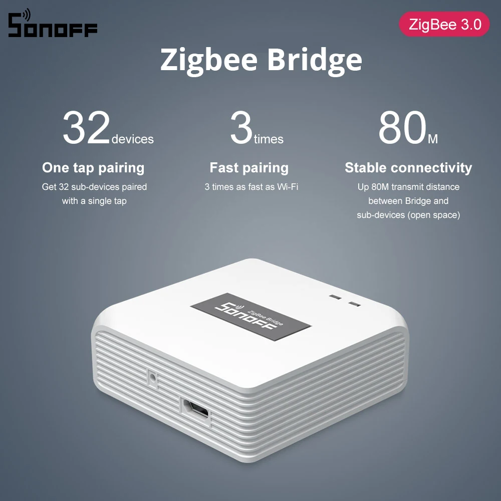 

Smart Zigbee Bridge Sonoff Bridge Zigbee 3.0 Switch Smart Home Gateway Wireless Remote Control EweLink with Alexa Google Home