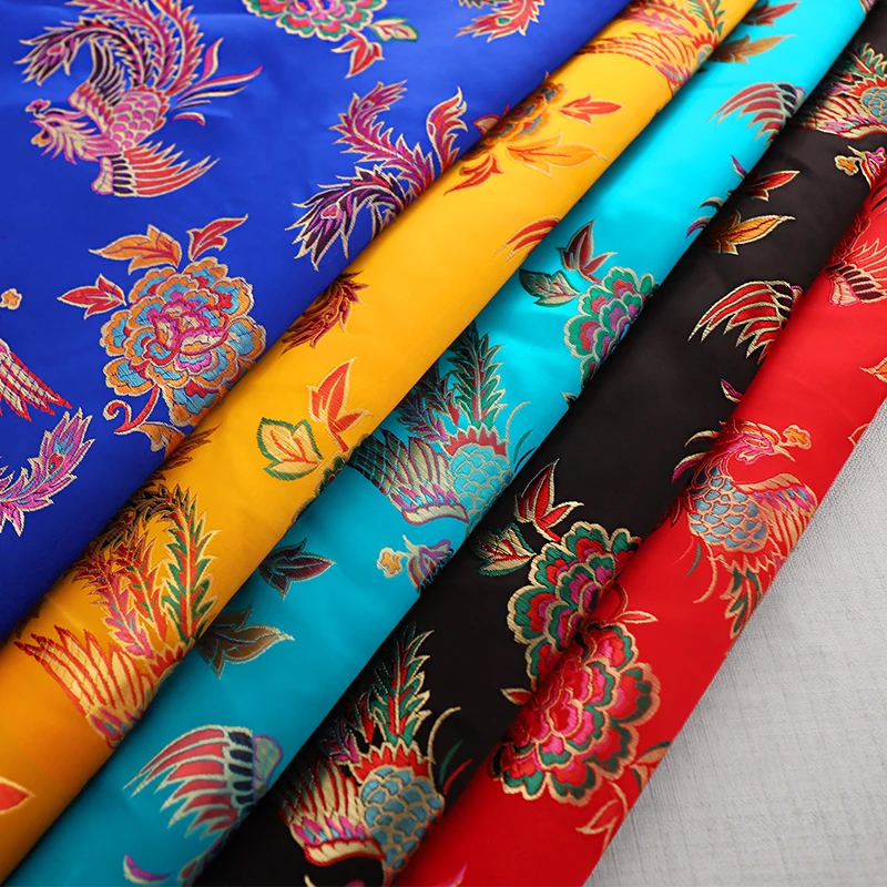 

Chinese phoenix pattern brocade jacquard fabrics for sewing cheongsam and kimono DIY material