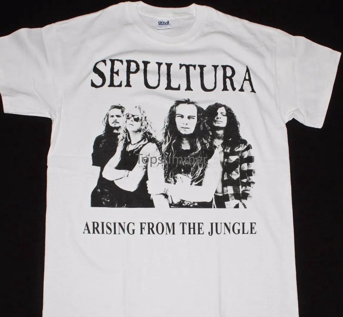 

Sepultura Arising From The Jungle White T Shirt Thrash Classic Lineup