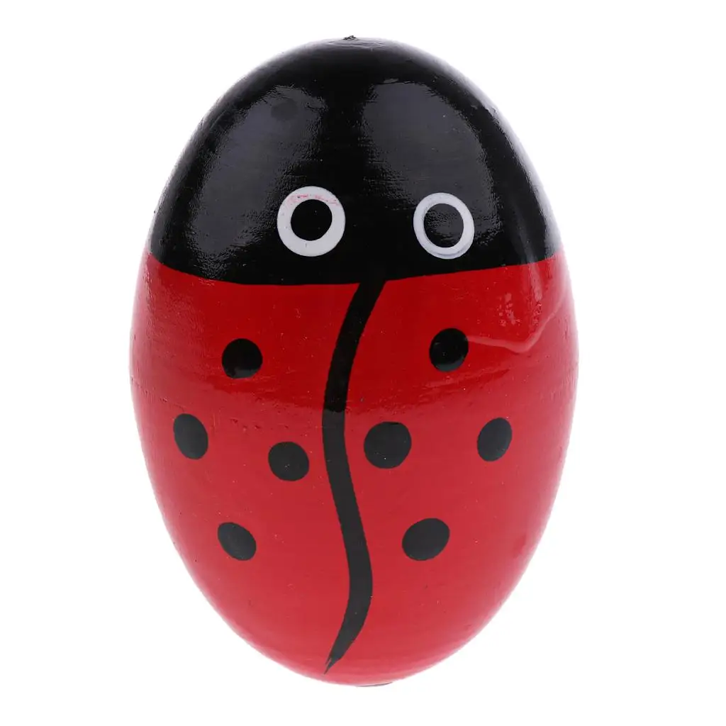 

Tooyful Wood Hand Shaker Egg Intelligence Percussion Toy for Early Learning Red
