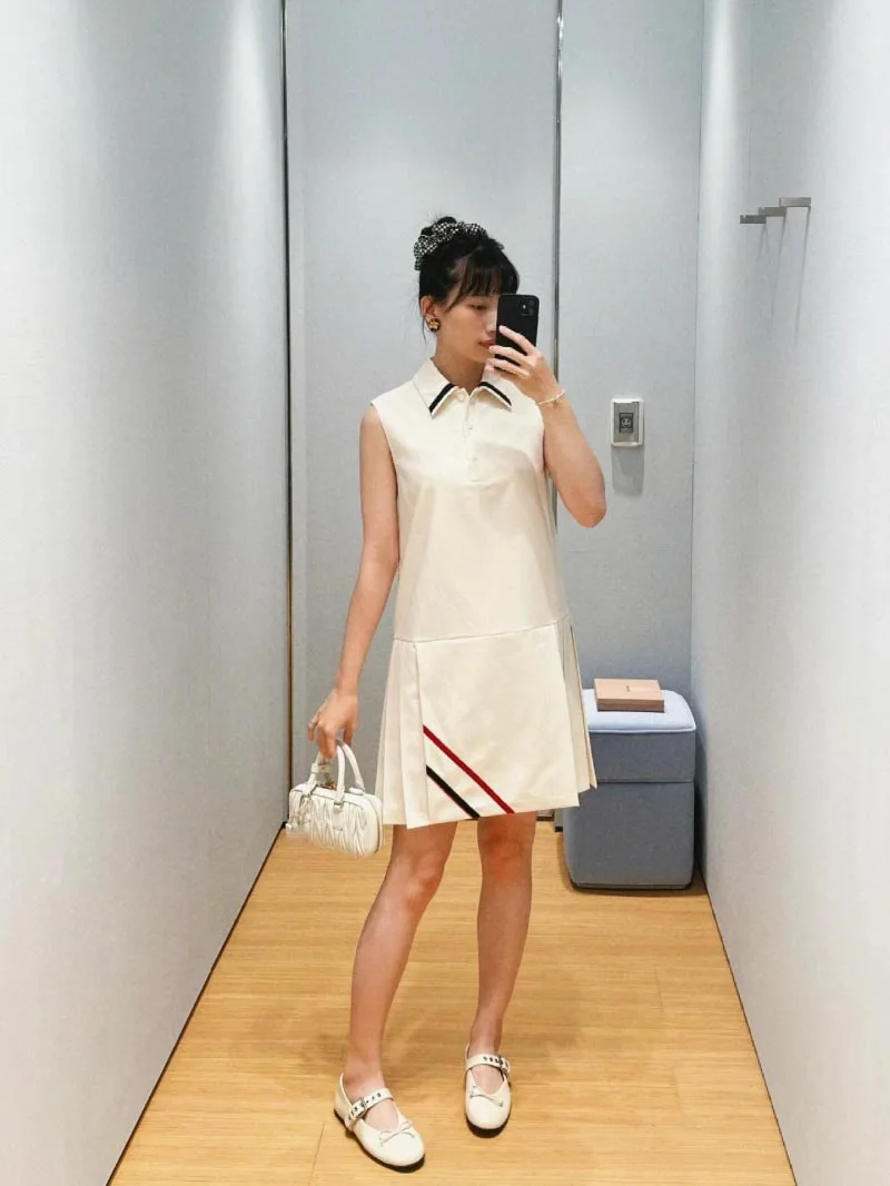 Осень 2024 новое женское платье модное и изысканное молодежное платье-поло в