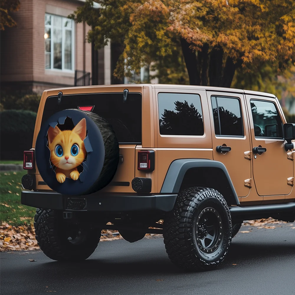 Симпатичный чехол для шин Holey Cute Cat, очаровательный и креативный дизайн, подходит для пикаповджиповкроссоверовкупе, очень забавный и привлекательный для глаз. (art.: 3920da441f727) - 3920da441f727