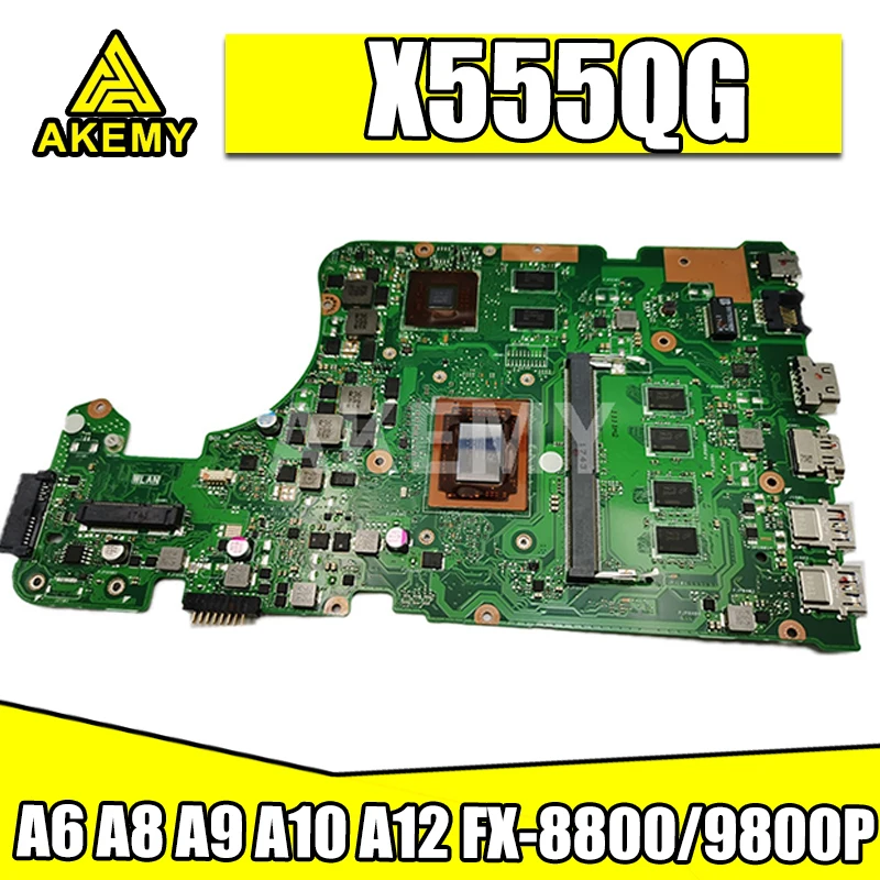 

Материнская плата X555QG, 8 Гб A6 A8 A9 A10 A12, для ноутбука ASUS X555Q X555B X555BP K555B A555B