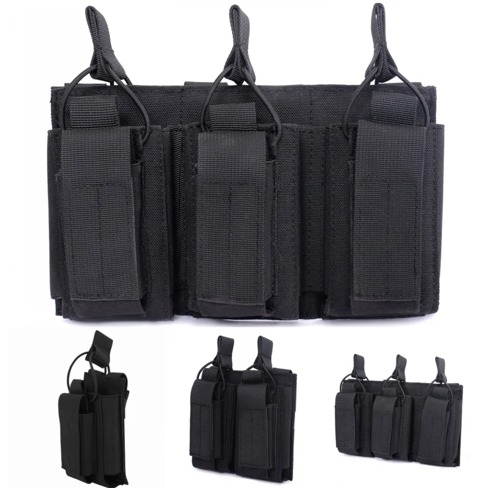 

Tactical Single Double Triple Magazine Pouch Open-Top M4 M16 AR Hunting Military Airsoft Mag Holder Molle Pouches