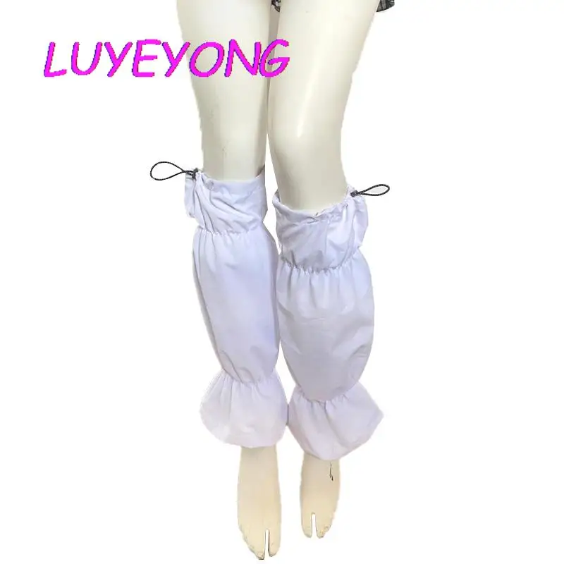 

Korean Solid Black Leg Warmer White Y2k Girl Sock Drawstring Ninja Street Harajuku Foot Cover Sweet Gothic Unisex Calf-length