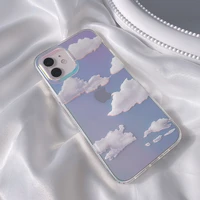 luxury laser dream glitter phone case for iphone 13 12 11 pro max xr xs max 7 8 plus x clouds soft tpu back cover shell
