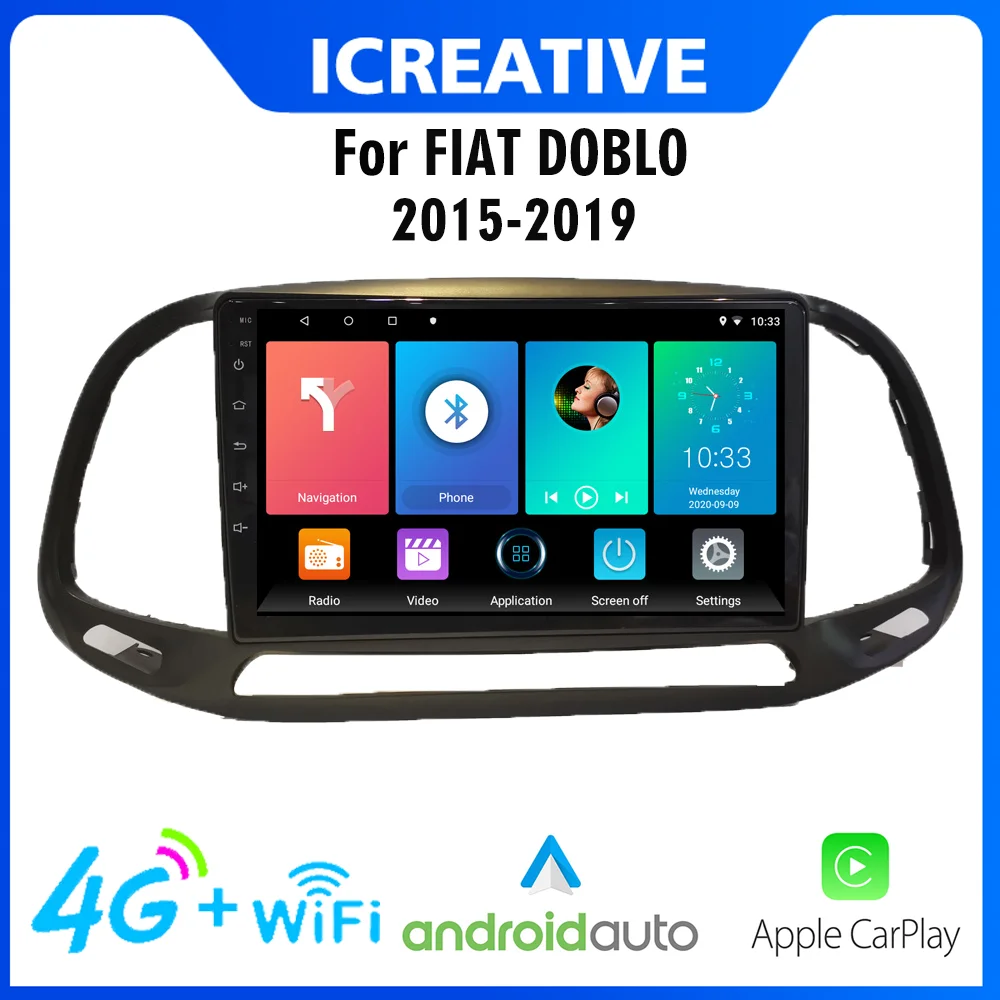 

2 Din 4G Android Smart Multimedia Player For FIAT DOBLO 2015-2020 9 Inch Wifi Navigation GPS Autoradio Head Unit Car Stereo