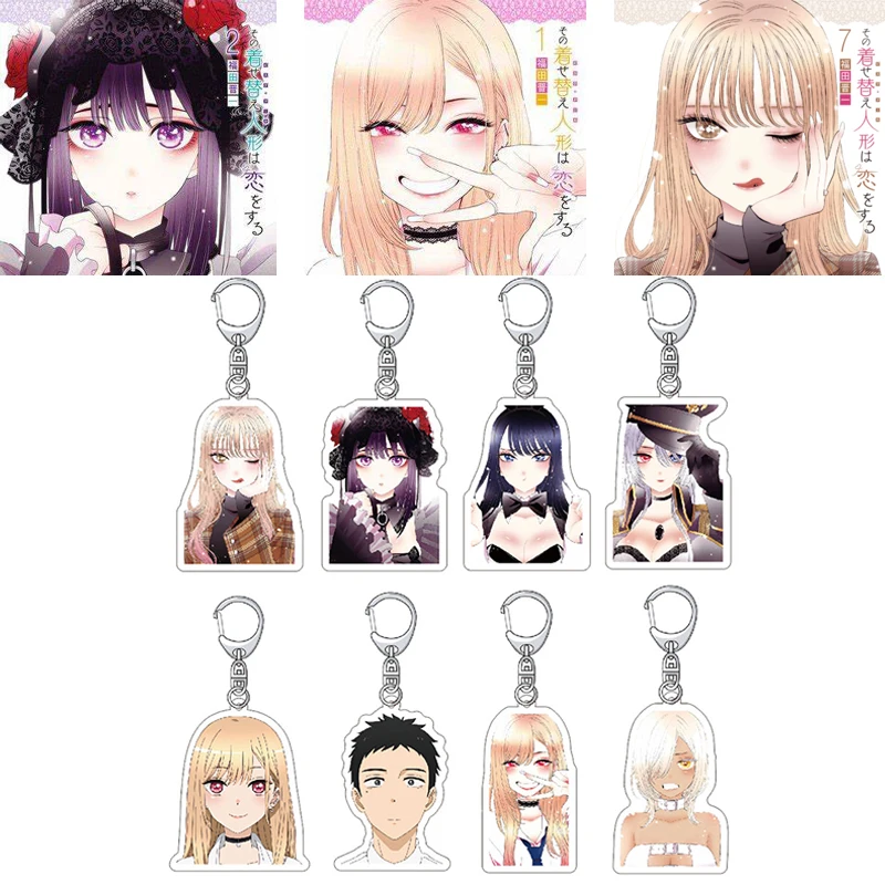 

My Dress Up Darling Kitagawa Marin Kuroe Shizuku Key Chain Anime Cosplay Figure Acrylic Key Ring Accessory Bag Pendant Gift