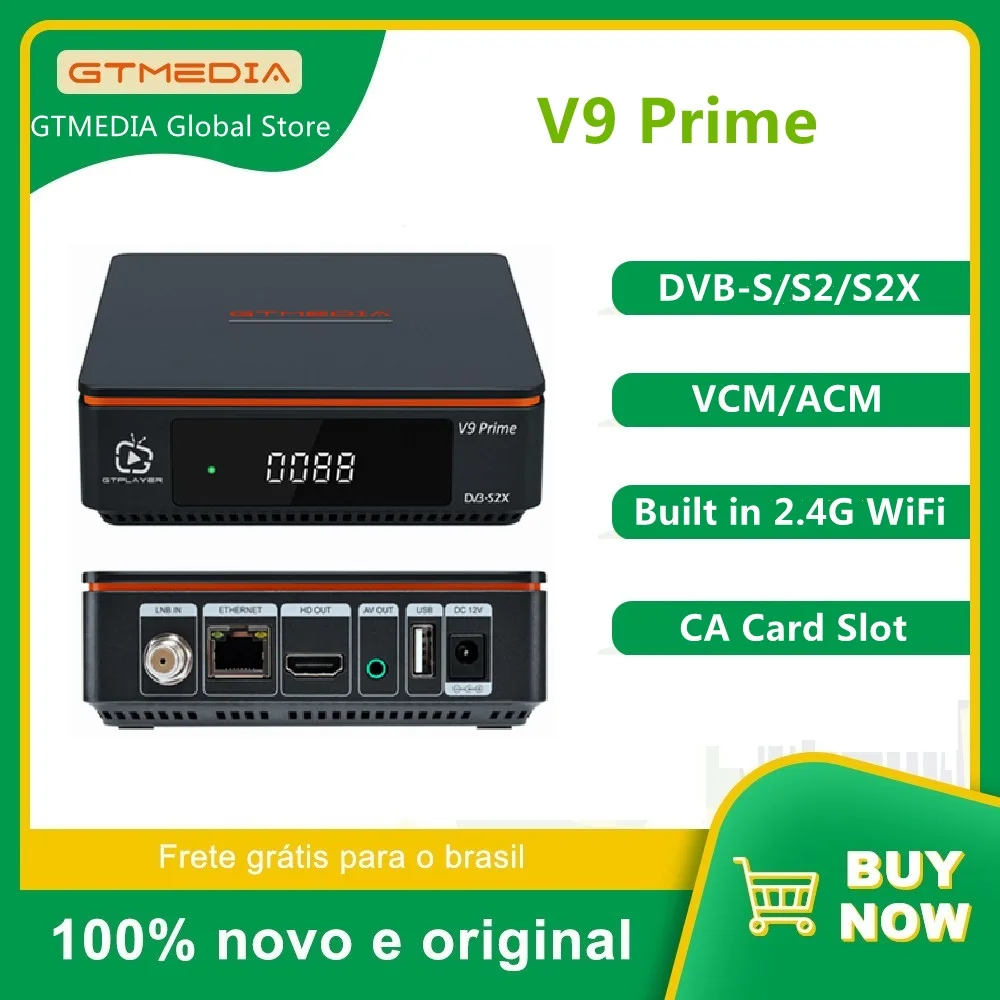 

Спутниковый ТВ-приемник GTMEDIA V9 Prime DVB-S/S2/S2X 1080P Встроенный 2,4G WIFI 10Bit H.265 поддержка Ccam Xtream M3U ТВ-приставка декодер