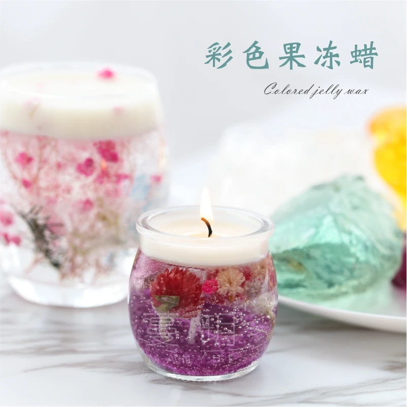 

MYUE DIY Jelly Candle Material Transparent Smokeless 150g Quality Crystal Candle Creative Layered Cup Wax Multi-color Holiday