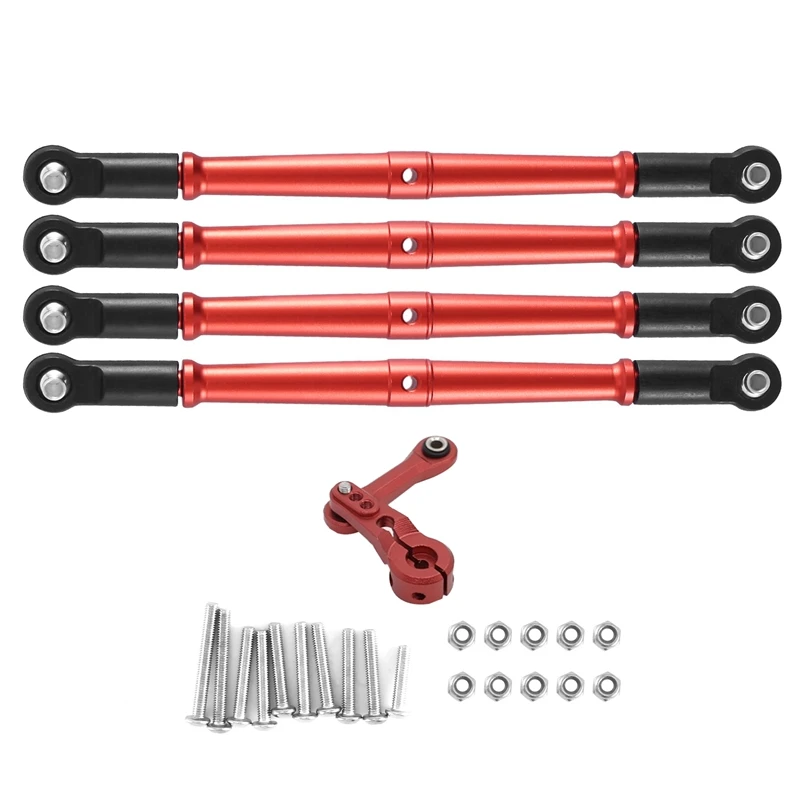 

Metal Front And Rear Link Rod Tie Rod With 25T Servo Arm Steering Link Rod For RC Car ARRMA 1/8 KRATON OUTCAST 6S Parts Red