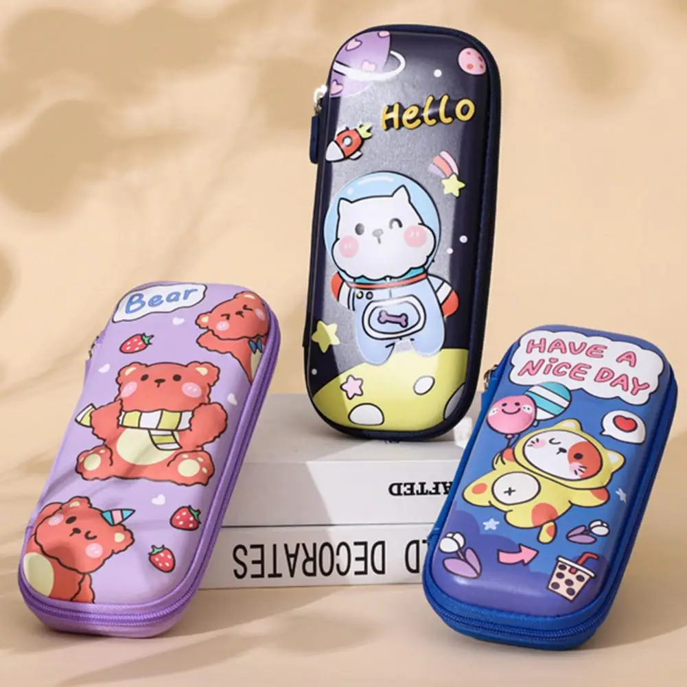 

Eco-friendly Lovely Multi-purpose Pencil Storage Pouches Soft Lining Pencil Case 3D Pattern Daily Use