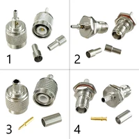 1 4pc tnc male female plug jack rf coax connector crimp for rg316 rg174 rg58 rg142 cable copper nickelplated with drawing new