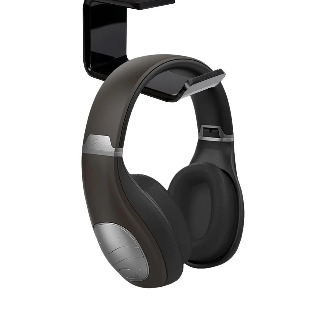 Простой держатель для наушников подставка с крючком и лентой под стол двойная