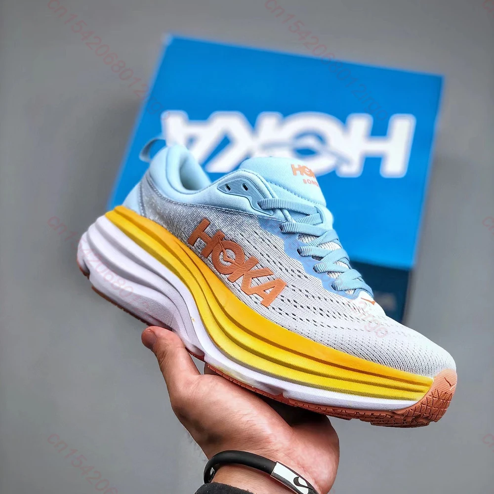 HOKA Bondi 8 Men Sneakers Athletic Sports Running Shoes for Women Breathable Mesh Outdoor Non Slip Casual Walking Gym Male Shoes
