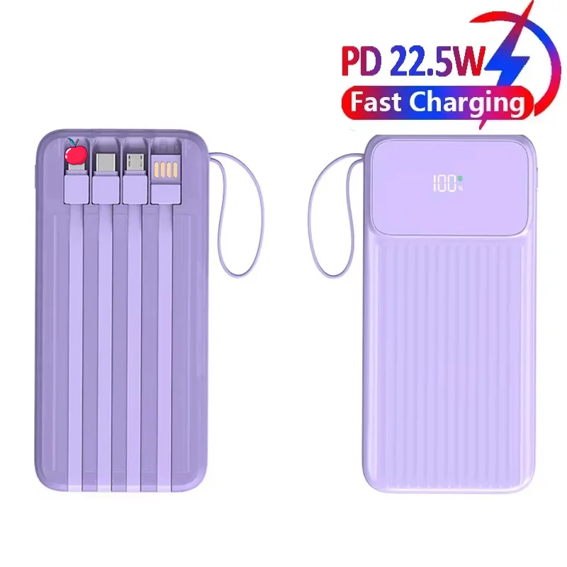 Портативный внешний аккумулятор Power Bank 20000 мАч PD22.5w быстрая зарядка светодиодный