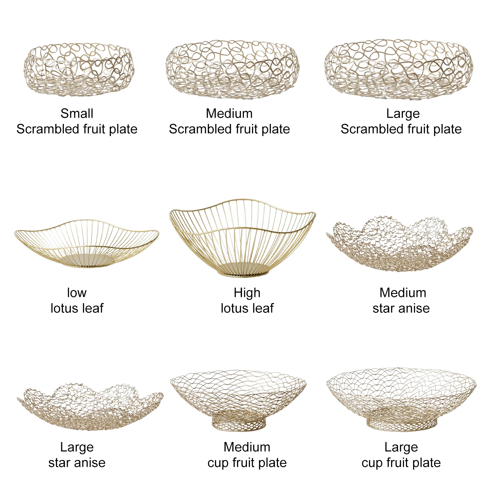 

Nordic Luxury Nut Container Table Decor Food Storage Tray Candy Dessert PlateMetal Wire Fruit Vegetable Basket Dry Fruit Snacks