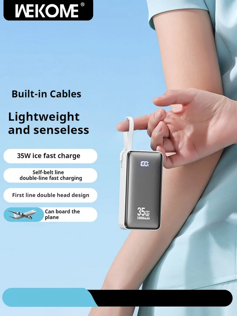 WEKOME WP-61 35 Вт Power Bank 10000 мАч Большая емкость Быстрая зарядка Портативный