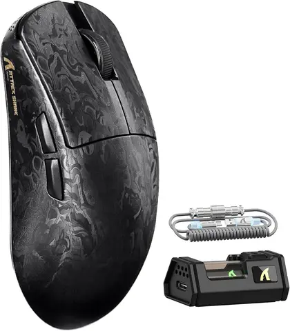 MAMBASNAKE x ATTACK SHARK R11 Ultra 8K Беспроводная игровая мышь из углеродного волокна с датчиком MAX 42000 точек на дюйм-PAW3950 — легкий вес 49 г
