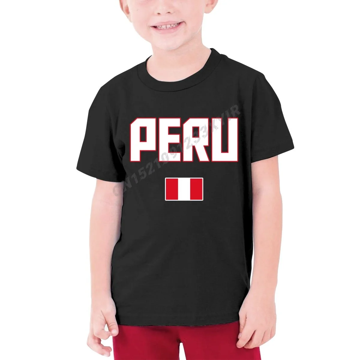 

Детская футболка с флагом Перу, Детская футболка из 100% хлопка, Молодежная Футболка с круглым вырезом и коротким рукавом, одежда для девочек