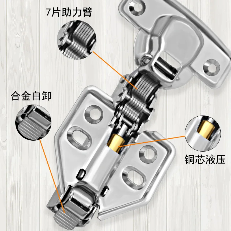 

Гидравлический амортизирующий шарнир для шкафа, Бесшумный Гидравлический Буфер 304, шарнир 1,5, утолщенный дверной шарнир из нержавеющей стали