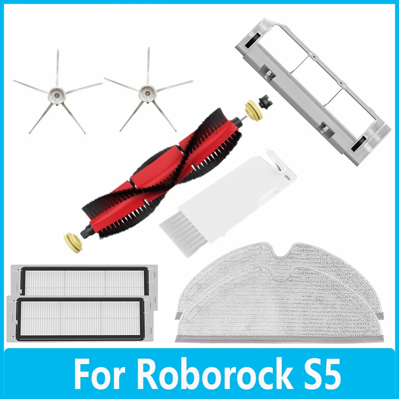 

For Roborock S5 Vacuum Cleaner Parts Detachable Main Brush Side Brush Washable Mop Cloth HEPA Filter Accessories Replacement