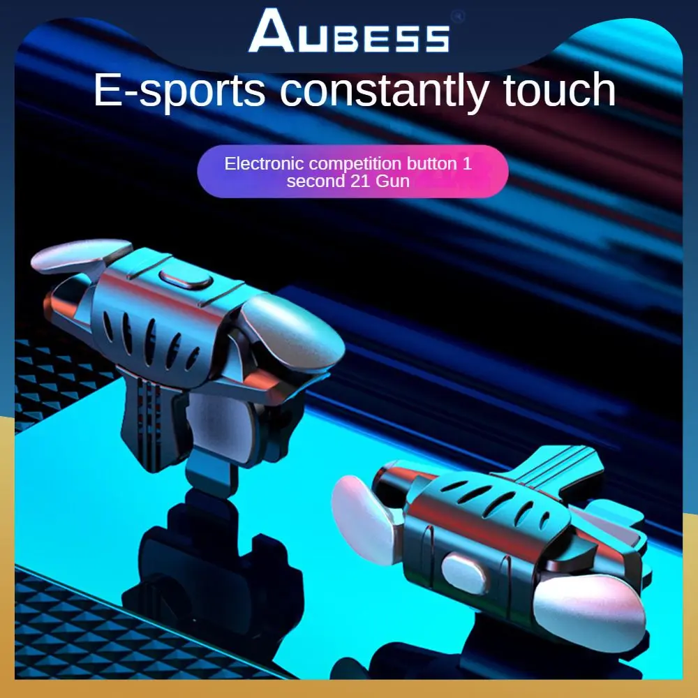 

Alloy Mobile Gaming Trigger For Pubg Mechanical Gamepad Trigger Six Fingers Linkage Comfortable Game Pad Accessories Black