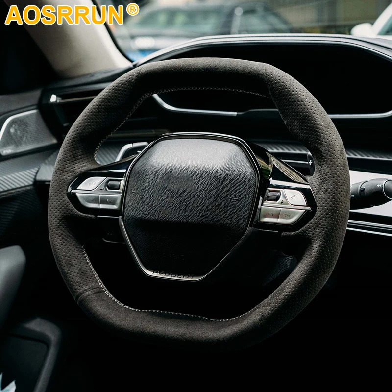 

Car Steer Wheel Cover Suede Leather Steering Covers For Peugeot 2008 208 2019 2021 2020