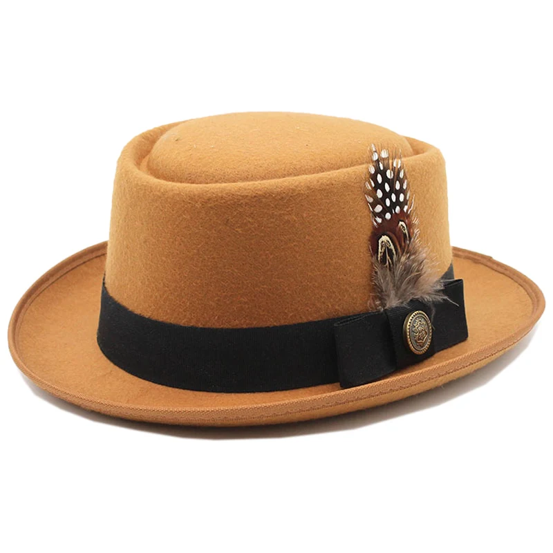 Vintage Pork Pie Hat For Men Wide Brim 
