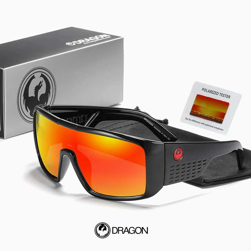 Dragon Oversized Polarized Sunglasses Men Windproof Shield Frame Sport  Sun Glasses