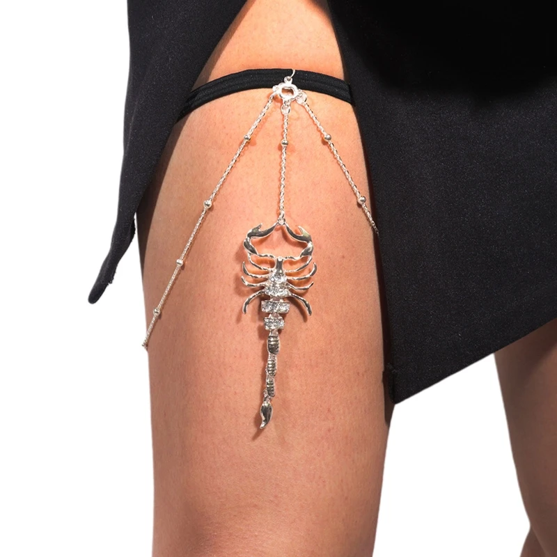 

Girls Leg Chain Punk Leg Belt Thigh Chains Solid Color Body Chain for Women Y1QD
