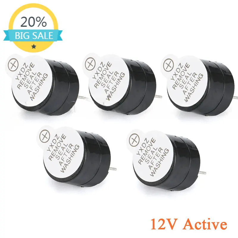 

5pcs MINI 12V Active Buzzer Electromagnetic SOT Long Continous Beep Tone Alarm Ringer Piezo Buzzers Speaker