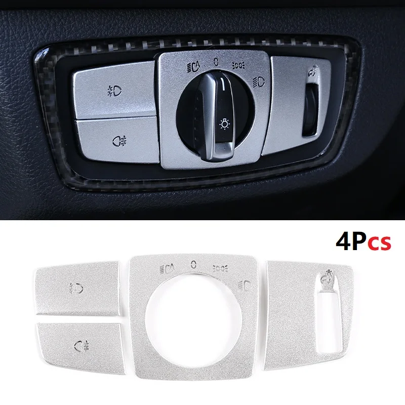 

4PCS Car Headlight Switch Button Cover Trim For BMW 1 2 3 4 X1 X5 X6 Series F20 F22 F30 F32 F33 F34 F35 F48 F15 F16
