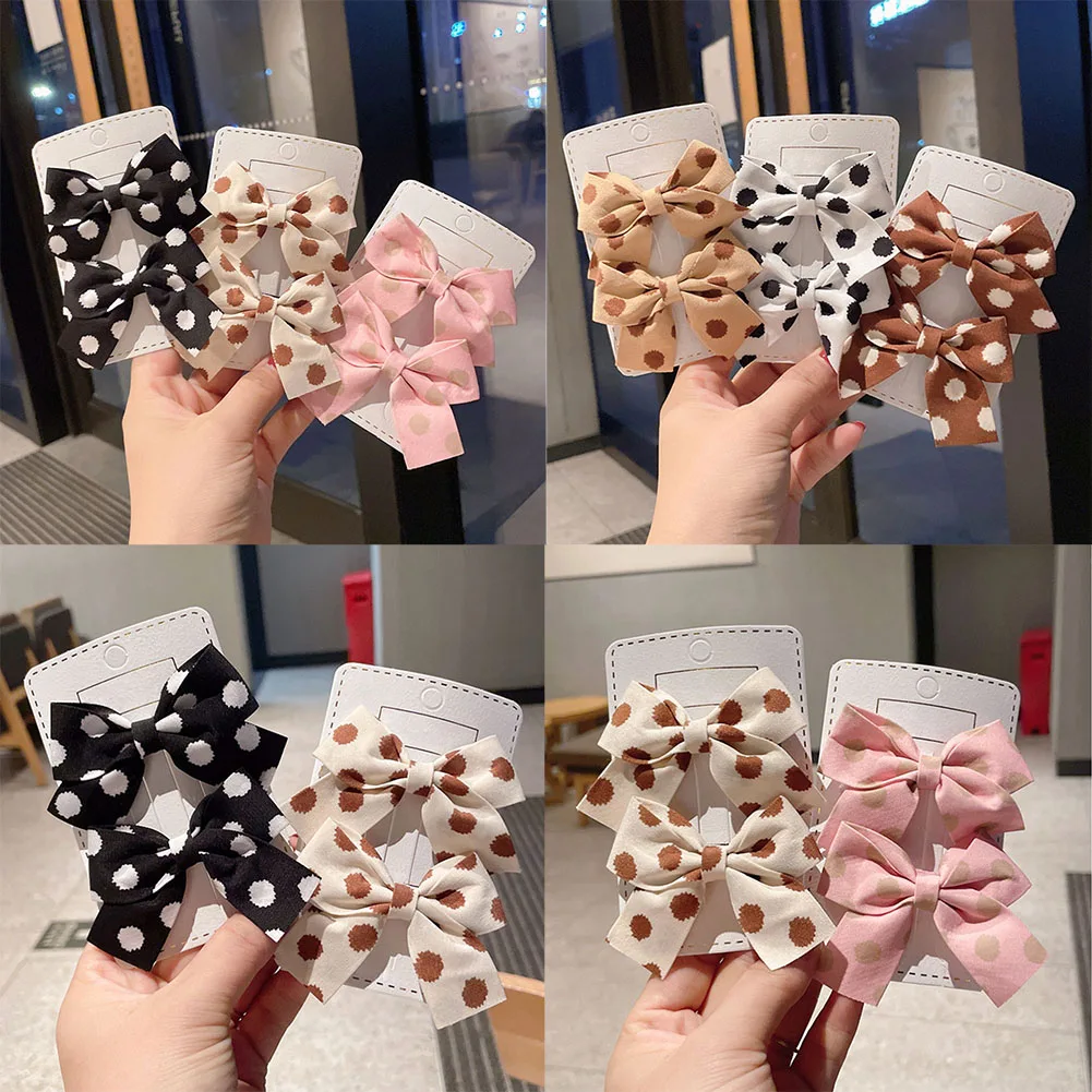 

2PCS Hair Clips Side Clips Bow Hairpins Multicolor Women And Girls Hair Accessories Hairpins Hair Clips Cute Headwear