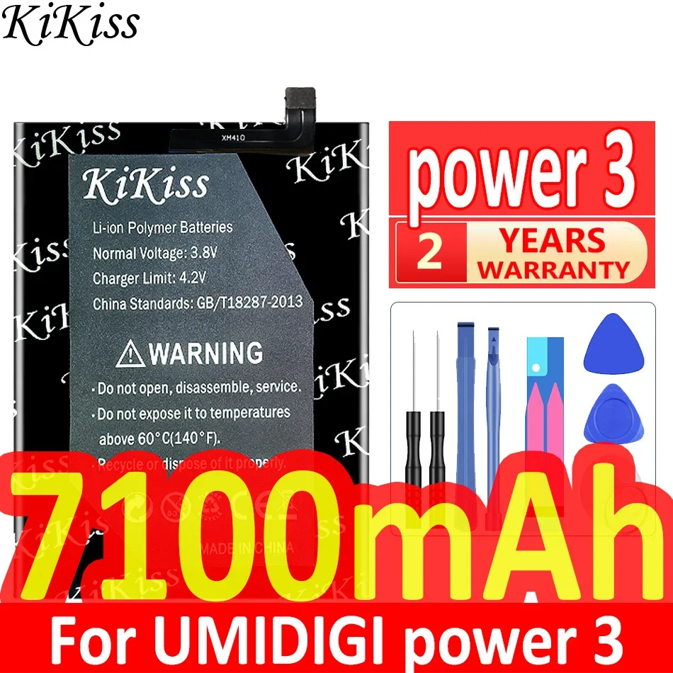 Аккумулятор KiKiss 7100 мАч Power3 для UMI UMIDIGI Power 3 аккумулятор + бесплатные инструменты