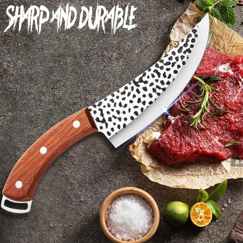 Кухонный нож 5 дюйма профессиональный кованый из нержавеющей стали охотничий