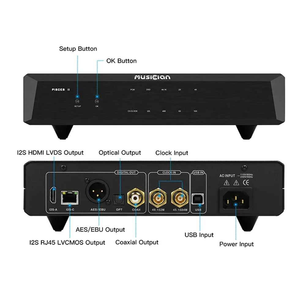Фото Цифровой Hi-Fi интерфейс Musician Pisces II I2S с точным фемто-часовым таймером TOCX ARM STM32F446, 24 бит, 768 кГц, DSD512, USB-интерфейс №3