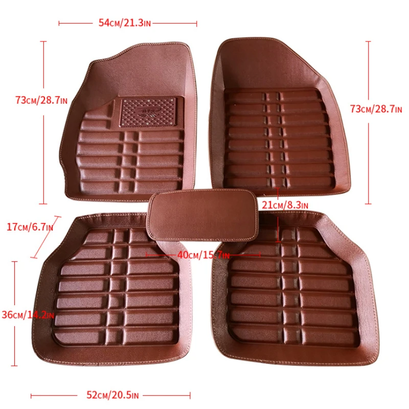 

NEW Luxury Leather Car Floor Mats For Hyundai Santa Fe II III IV Foot Coche Accessories Auto Carpets