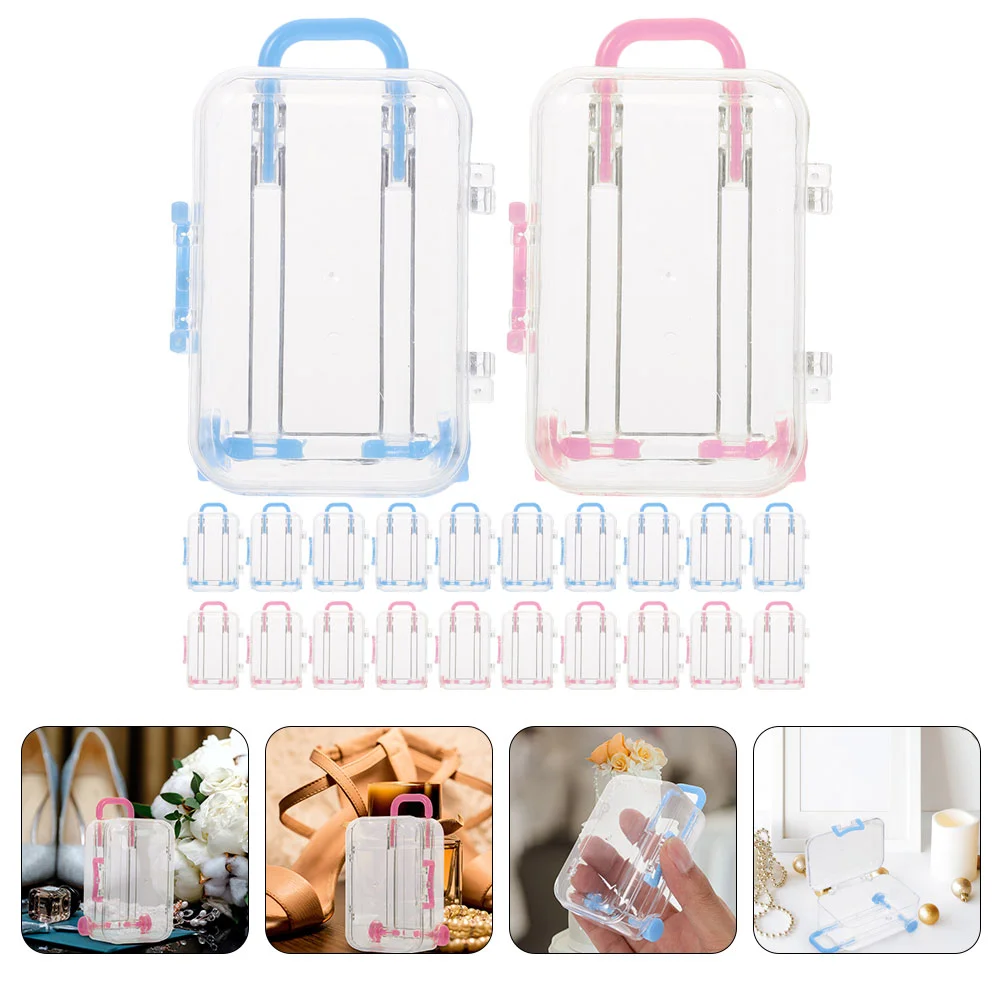 

24 Pcs Trolley Case Wedding Candies Box Decorations Party Supplies Supply Mini Bridal Shower Suitcase Bride