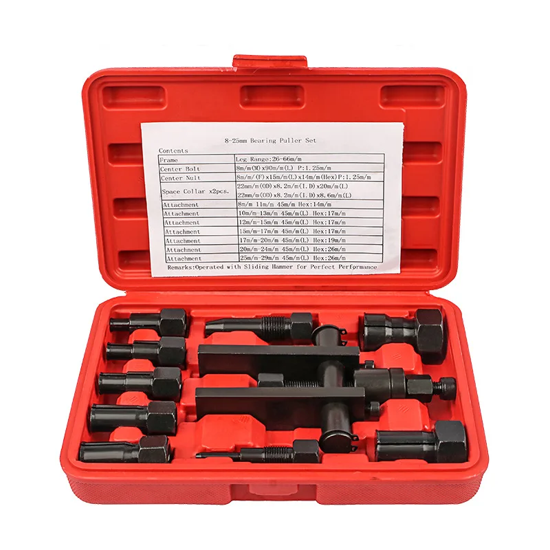 

Motorcycle Internal Bearing Puller Tool Kits Hand Tool Set Inner Bearing Puller Motorbikes Repair Remover Tools 8-25mm