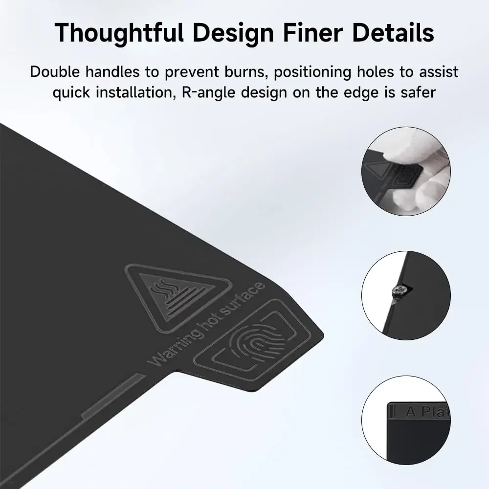 Creality K1 Max Build Plate PEI Bed Kit Гладкая съемная магнитная гибкая пружинная поверхность