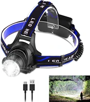 led headlight usb rechargeable headlight super bright 8000 high lumens including 3 modes battery long durable waterproof lights
