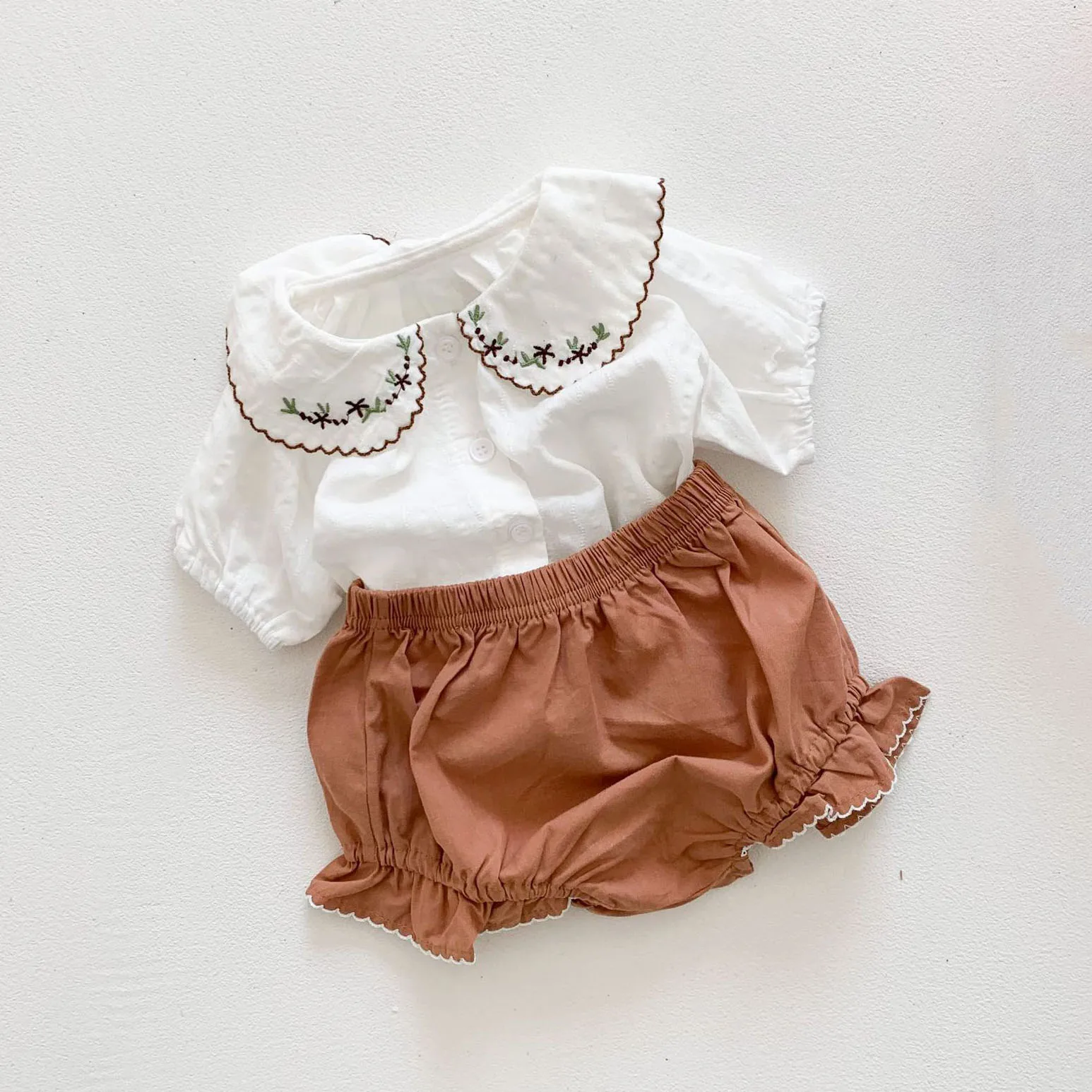 

0-3T Newborn Kid Baby Girls Clothes set Summer Flower Print Top Shirt Ruffles Shorts set Cute Sweet Cototn 2pcs Outfits set