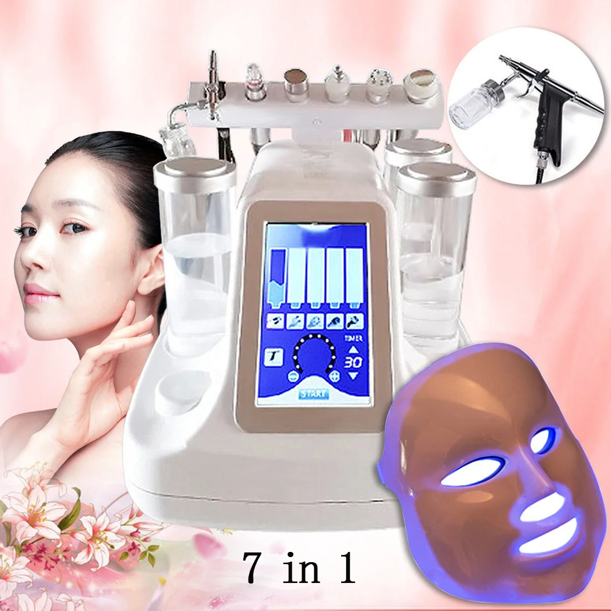 

7 In 1 Multi Functional Beauty Equipment Water Microdermabrasion Oxygen Jet Peel Home Use Face Beauty Equipment