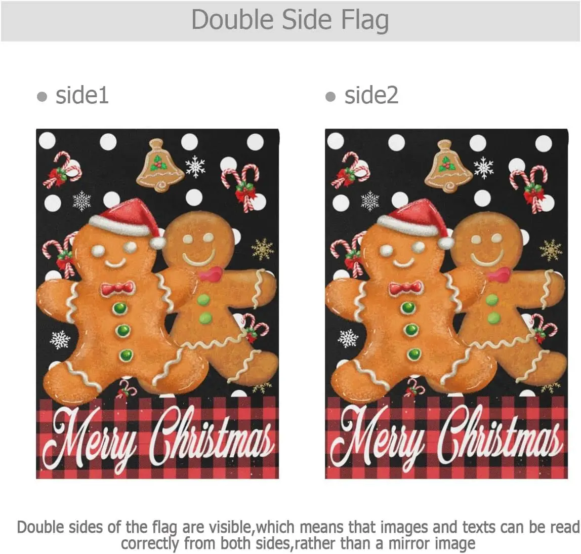 Wamika Merry Christmas Gingerbread Man 28x40 Двусторонняя конфетная трость Красный буйвол Плед