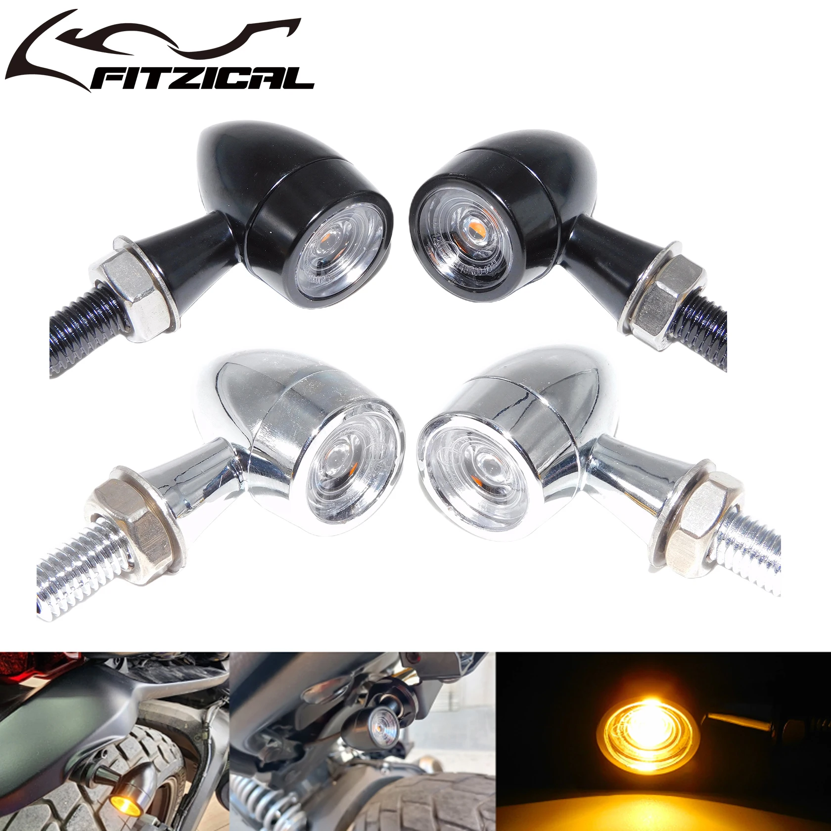 Мотоциклетный мини-светодиодный указатель поворота 8 мм янтарный мигающий свет