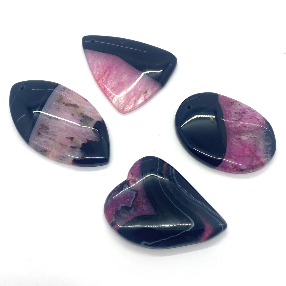 5 шт./лот Подвеска из фиолетового черного оникса для мужчин и женщин