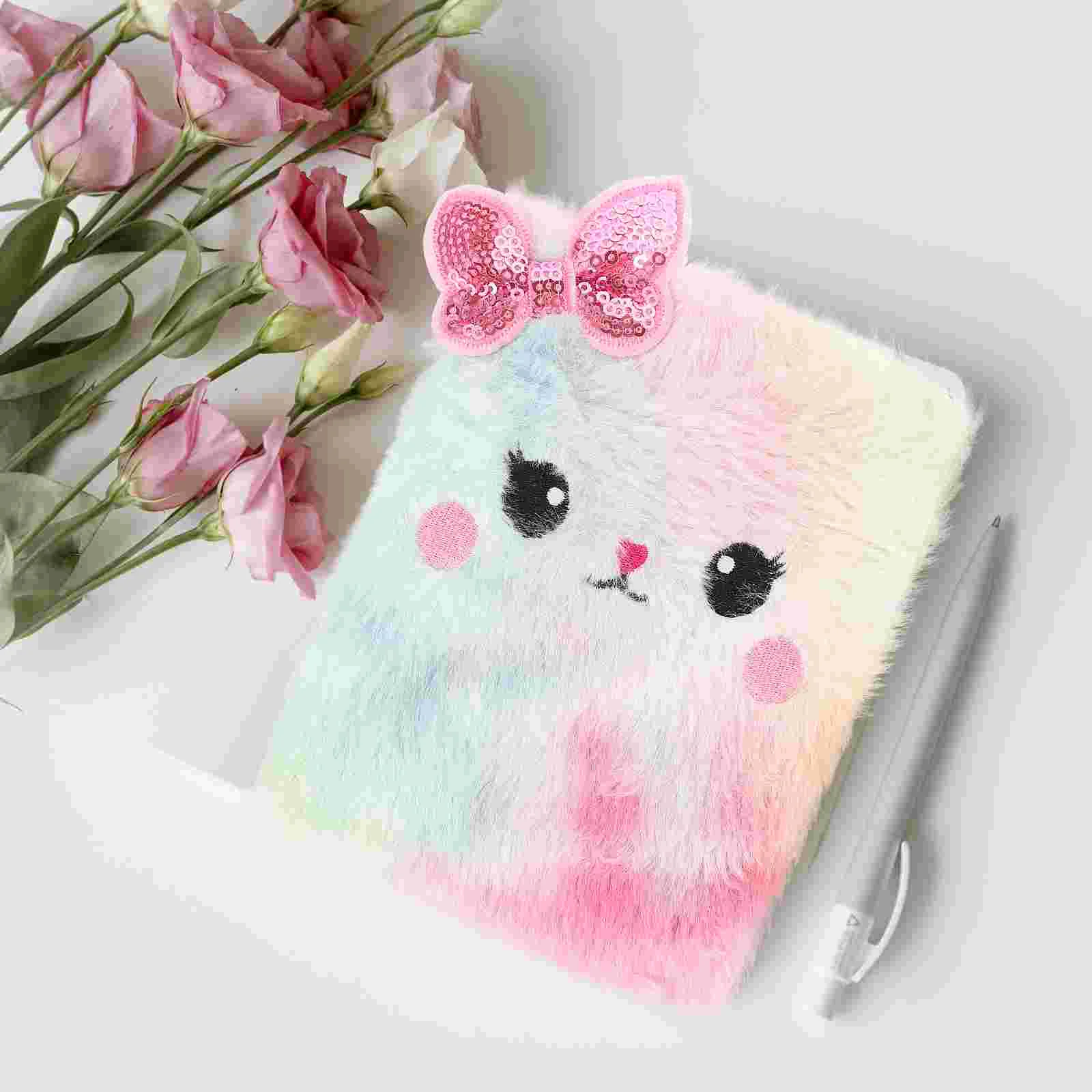

Note Book Daily Use Fluffy Plush Journal Paper Notebook Girl Diary Accessory Cartoon